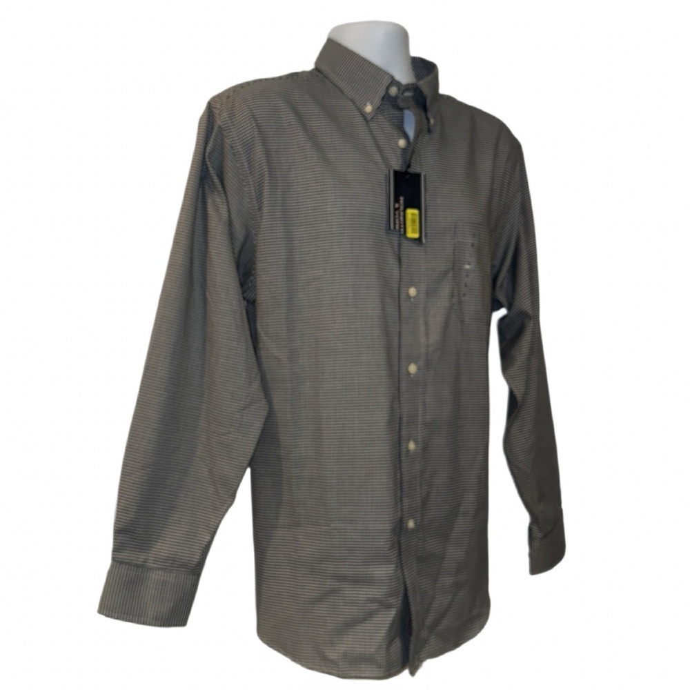 NWT Roundtree & Yorke Button-Down Shirt Men’s XL Long Sleeve Micro Houndstooth